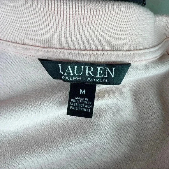 Ralph Lauren Women’s Pale Pink Polo with Gold Signature Buttons Size Medium - Picture 12 of 13